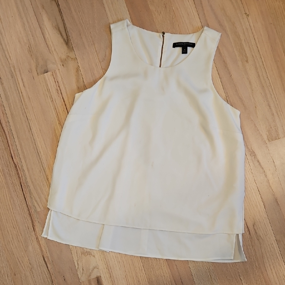 Banana Republic Cream Layered Sleeveless Blouse